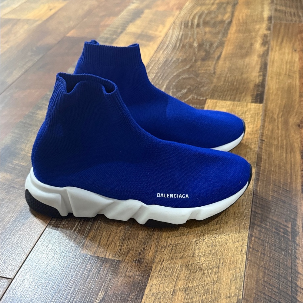 Balenciaga Kids Blue Speed Trainer Sock Sneaker EU 12 US 13